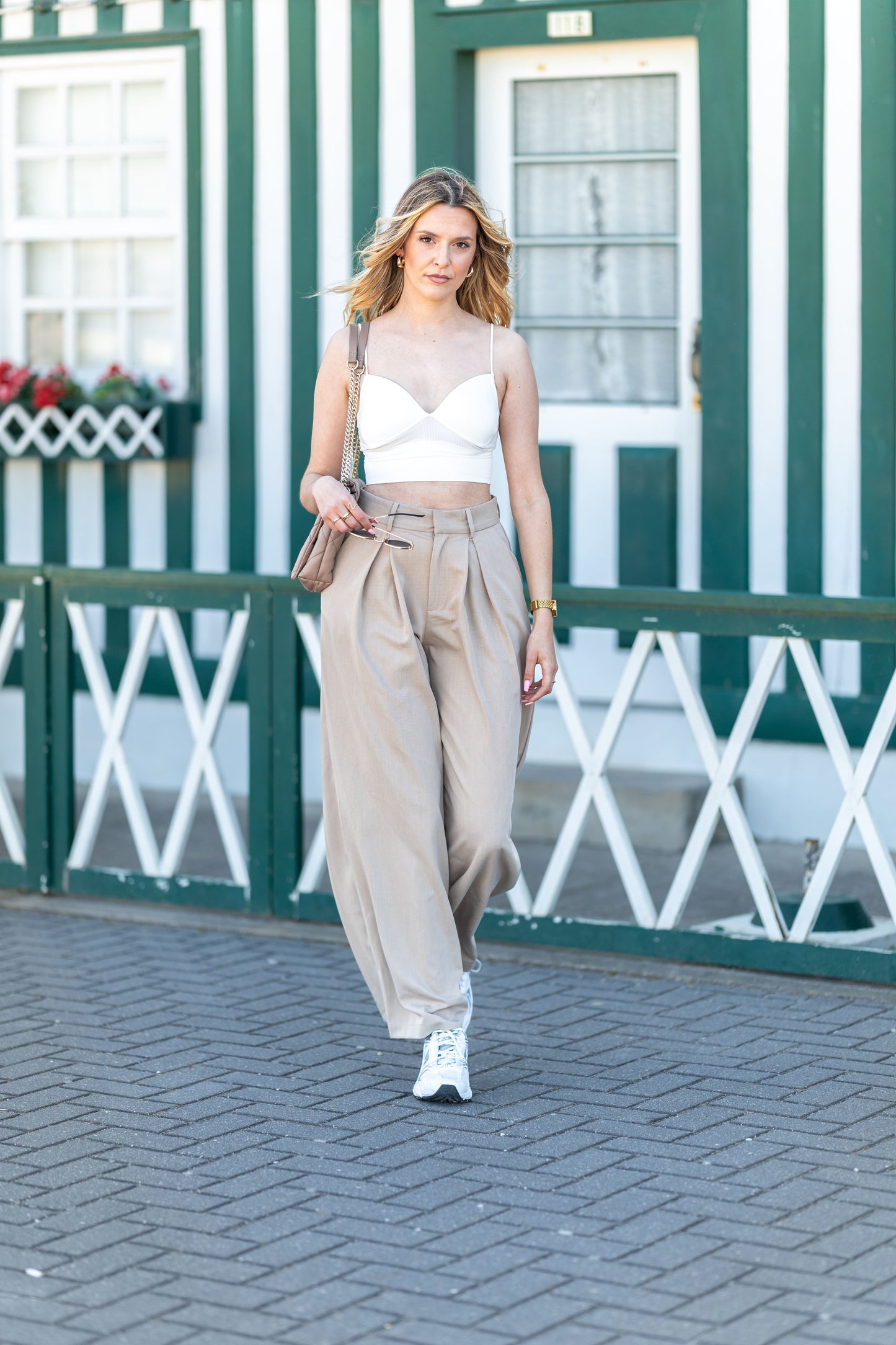 CALÇA WIDE LEG CREME