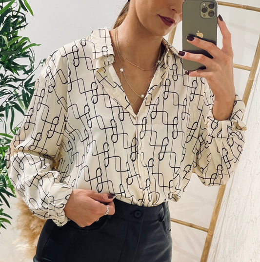 CAMISA DE SEDA ESTAMPADA